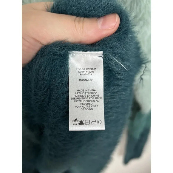 KUT From The Cloth Maisie Scoop Neck Sweater Fuzzy Colorblock Size XS KS24901 - Picture 6 of 7